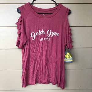 Golds gym slit sleeve workout top NWT